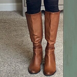 Women's Tan Leather Knee-High Boots